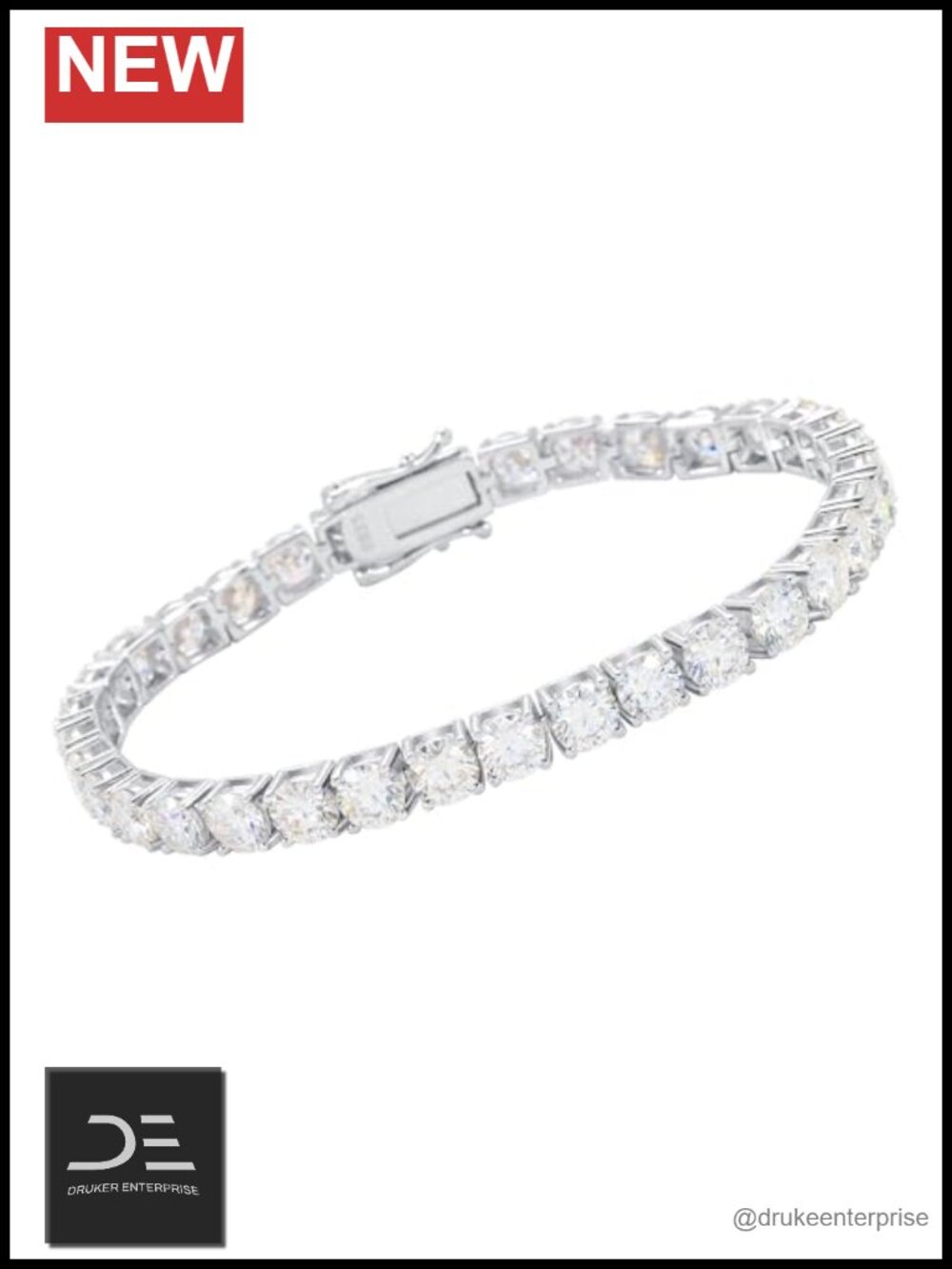 925 Sterling Silver Tennis Bracelet Cubic Zirconia 14k Gold Plated Women 6.5-9